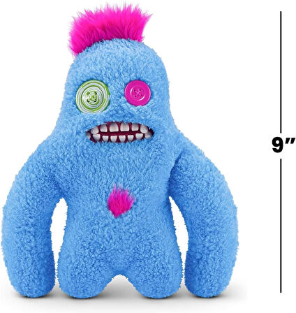 Kıllı Süper Yumuşak ZURU Fuggler Hairy Fuggs Peluş Oyuncak Sasquoosh Tuft Blue 22cm