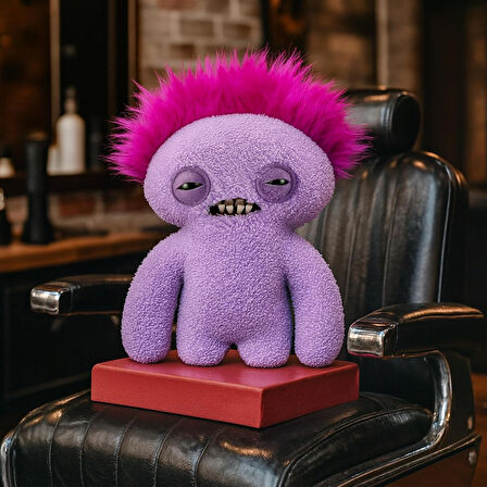 Kıllı Süper Yumuşak ZURU Fuggler Hairy Fuggs Peluş Oyuncak Squidge Mohawk Purple 22cm