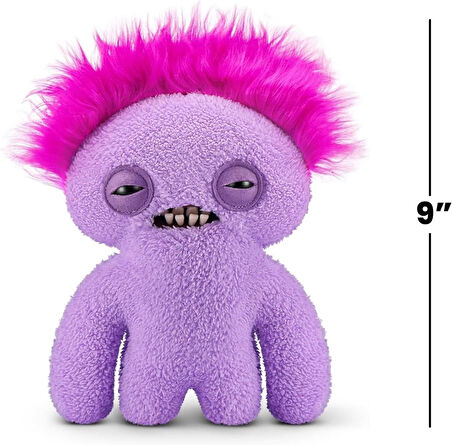 Kıllı Süper Yumuşak ZURU Fuggler Hairy Fuggs Peluş Oyuncak Squidge Mohawk Purple 22cm