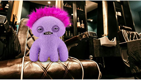 Kıllı Süper Yumuşak ZURU Fuggler Hairy Fuggs Peluş Oyuncak Squidge Mohawk Purple 22cm
