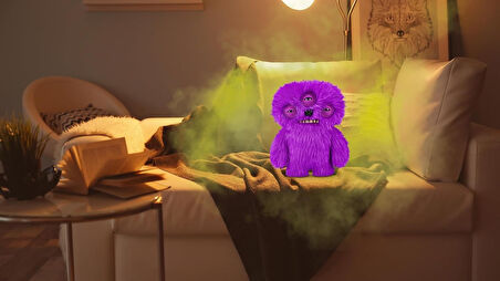 Gaz Çıkaran Fuggler Fart Face Sesli Hareket Sensörlü Komik Çirkin Peluş Oyuncak Alien Mor 22cm