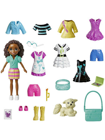 Polly Pocket Fashion Pack - Evcil Hayvanlı Aksesuarlı Moda Kombin Eğlencesi Oyun Seti