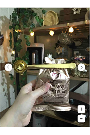 Bakır Renkli Kahve Ölçeği - Mandallı Kaşık - 17 Cm