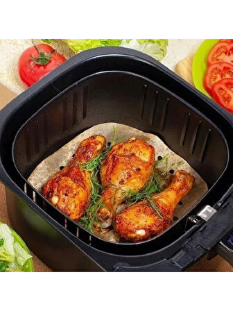 Tek Kullanımlık Delikli Air Fryer Pişirme Kağıdı 20 cm x 20 cm - 100 Adet