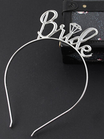 Bride Yazılı Bekarlığa Veda Partisi Metal Gelin Tacı Bride Taç 18.5 cm x 13.5 cm