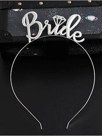 Bride Yazılı Bekarlığa Veda Partisi Metal Gelin Tacı Bride Taç 18.5 cm x 13.5 cm
