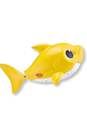 Daddy Shark - Baby Shark Şarkısı Söleyerek Havuzda - Küvette Yüzen Balık - Sarı Model - 18cm