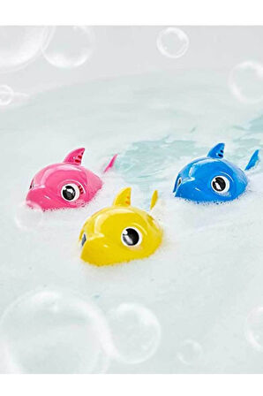 Daddy Shark - Baby Shark Şarkısı Söleyerek Havuzda - Küvette Yüzen Balık - Pembe Model - 18cm