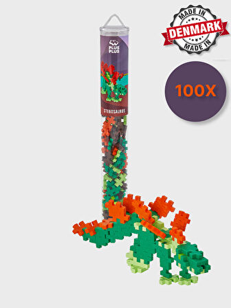 Plus - Plus Minecraft Temalı Silindir Kutuda Stegosaurus Lego Yapı Oyuncağı ( 100 Parça ) 4093