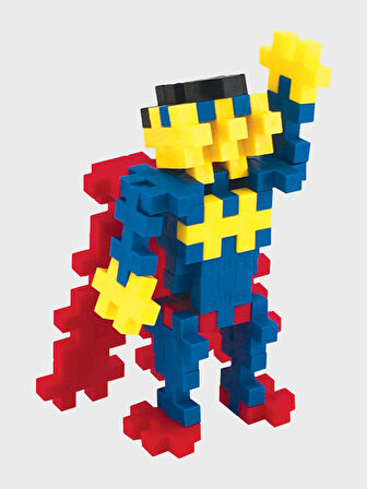 Plus - Plus Minecraft Temalı Silindir Kutuda Superhero - Süper Kahraman Lego Yapı Oyuncağı(100 Parça