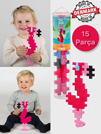 Plus - Plus Minecraft Temalı Silindir Kutuda Big Flamingo - Büyük Flamingo Lego Yapı Oyuncağı
