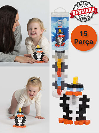 Plus - Plus Minecraft Temalı Silindir Kutuda Big Penguin - Büyük Penguen Lego Yapı Oyuncağı(15 Parça