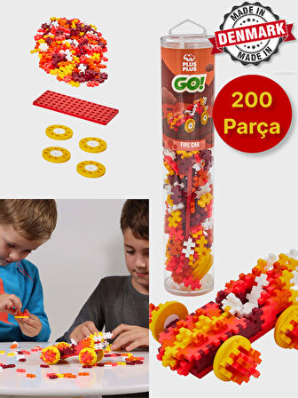 Plus - Plus Minecraft Temalı Silindir Kutuda Color Cars Fire - Ateş Araba Lego Yapı Oyuncağı