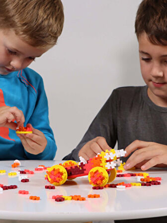 Plus - Plus Minecraft Temalı Silindir Kutuda Color Cars Fire - Ateş Araba Lego Yapı Oyuncağı