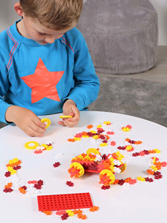 Plus - Plus Minecraft Temalı Silindir Kutuda Color Cars Fire - Ateş Araba Lego Yapı Oyuncağı