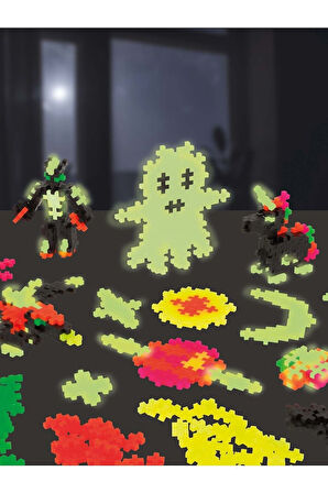 Plus - Plus Minecraft Temalı Kutuda Build and Glow - Glow in the Dark Lego Yapı Oyuncağı (360Parça)