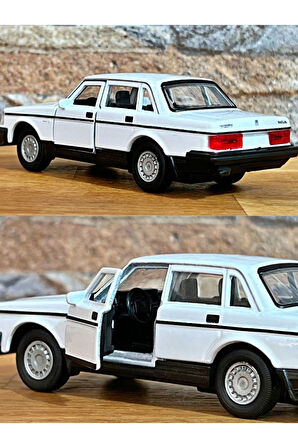 Volvo 240 GL Çek Bırak Die - Cast Metal Model Araba - Beyaz 11.5 cm