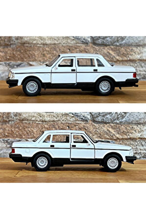 Volvo 240 GL Çek Bırak Die - Cast Metal Model Araba - Beyaz 11.5 cm