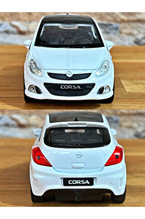 Opel Corsa OPC Çek Bırak Die - Cast Metal Model Araba - Beyaz 11.5 cm