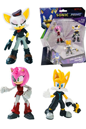 Sonic Prime 3 lü Figür Blister Set - Tails Nine + Rusty Rose + Rebel Rouge 6.5 cm - SON2020