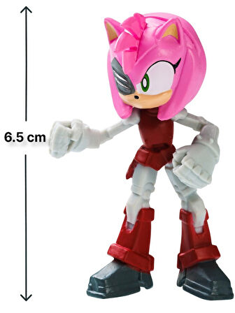 Sonic Prime 5 li Figür Set - Rebel Rouge + Tails + Dr. Don't + Gnarly Knuckles + Sürpriz 6.5 cm 