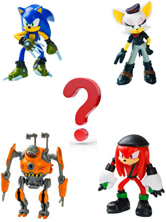 Sonic Prime 5 li Figür Set - Sonic + Eggforcer + Renegade Knucks + Rebel Rouge + Sürpriz 6.5 cm