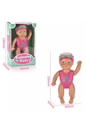 Küvette Havuzda Kendiliğinden Yüzen Kurmalı Swimming Baby Yüzen Bebek - 15 cm