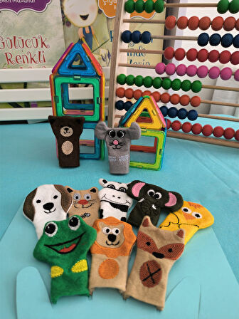 10 lu Parmak Kukla Drama Oyun Aktivite Seti - Hayvanlar