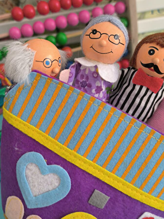 Eldivenli 5 li Aile Üyeleri 3 Boyutlu Parmak Kukla Drama Oyun Aktivite Seti