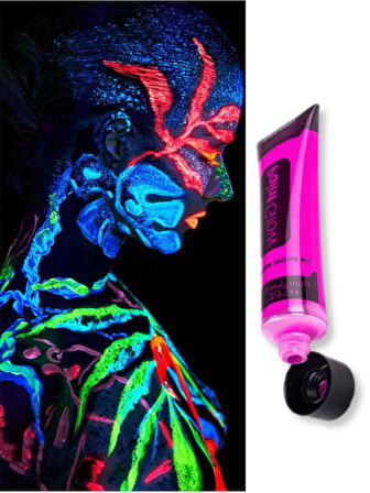Karanlıkta Parlayan Neonlu Glow Parti Yüz Boyası - Mor - 1 Adet