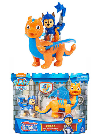 Paw Patrol Dinozorlu Kahraman Şövalyeler Oyun Seti - Chase And Dragon Draco 20 cm