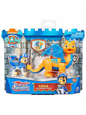 Paw Patrol Dinozorlu Kahraman Şövalyeler Oyun Seti - Chase And Dragon Draco 20 cm