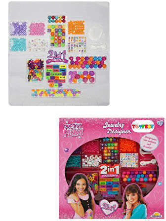 El İşi Bileklik Takı Aksesuar Yapma Seti - 2 in 1 Harfli Boncuk Hobi Seti