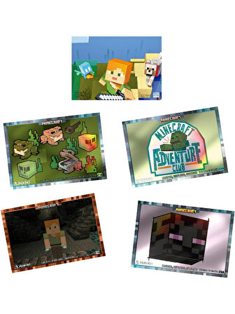 Panini Minecraft Create Explore Survive Trading Card - Fat Pack Kartı + 2 PAKET ( 52 Kart )