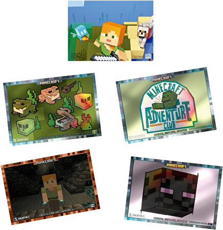 Panini Minecraft Create Explore Survive Trading Card - Fat Pack Kartı + 4 PAKET ( 104 Kart )