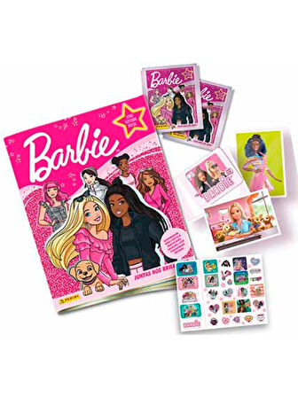 Panini Barbie Sticker Collection Album - Barbie Sticker Albümü +  1 Poster + 2 PAKET ( 16 Stickers )