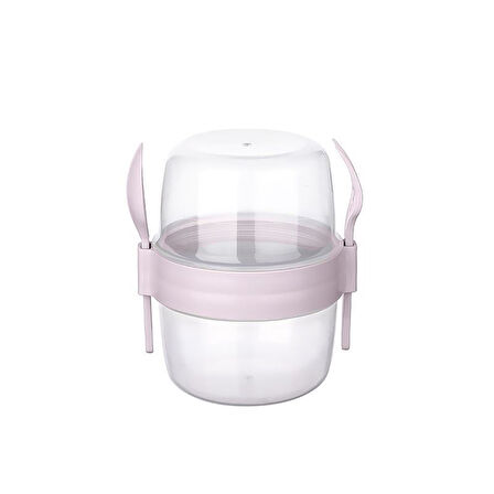 BPA Free Diyet Öğün & Kahvaltı için Çatal & Kaşıklı Kapaklı Yoğurt Müsli Salata Meyve Saklama Kabı