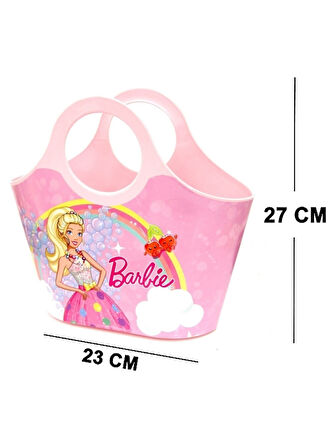 Lisanslı Plastik Barbie Çocuk Çantası - Plaj Çantası 27 x 31 x 10 cm