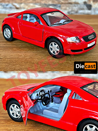 Audi TT Coupe Çek Bırak Die - Cast Kapıları Açılabilen Koleksiyonluk Metal Model Araba - 11.5 cm