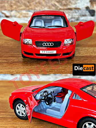 Audi TT Coupe Çek Bırak Die - Cast Kapıları Açılabilen Koleksiyonluk Metal Model Araba - 11.5 cm