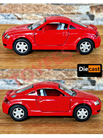 Audi TT Coupe Çek Bırak Die - Cast Kapıları Açılabilen Koleksiyonluk Metal Model Araba - 11.5 cm