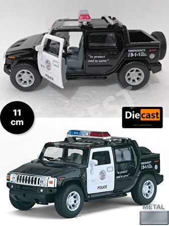 2005 Hummer H2 SUT Polis Çek Bırak Die - Cast Kapıları Açılabilen Koleksiyonluk Metal Model Araba