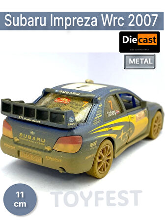 Subaru Impreza Wrc 2007 Çamurlu Çek Bırak Die - Cast Kapıları Açılabilen Metal Model Araba - 11.5 cm