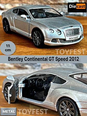 2012 Bentley Continental GT Speed Çek Bırak Kapıları Açılabilen Metal Model Araba - Metalik 11.5 cm