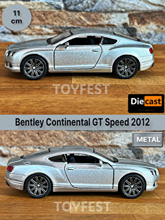 2012 Bentley Continental GT Speed Çek Bırak Kapıları Açılabilen Metal Model Araba - Metalik 11.5 cm