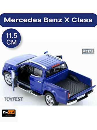 Mercedes - Benz X - Class Çek Bırak Die - Cast Kapıları Açılabilen Metal Model Araba - Mavi 11.5 cm