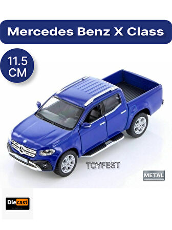 Mercedes - Benz X - Class Çek Bırak Die - Cast Kapıları Açılabilen Metal Model Araba - Mavi 11.5 cm