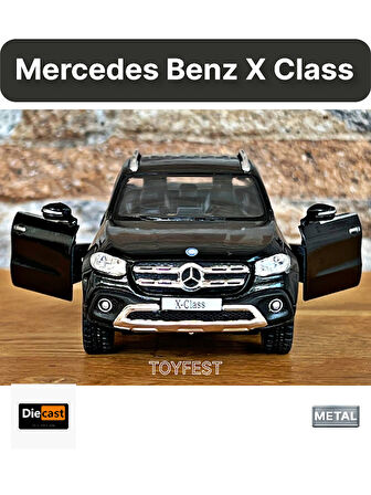 Mercedes - Benz X - Class Çek Bırak Die - Cast Kapıları Açılabilen Metal Model Araba - Siyah 11.5 cm