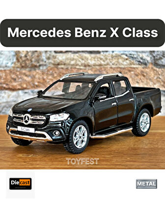 Mercedes - Benz X - Class Çek Bırak Die - Cast Kapıları Açılabilen Metal Model Araba - Siyah 11.5 cm