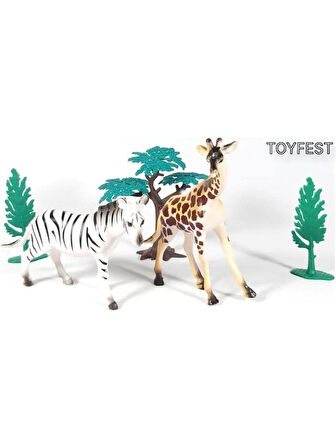 Vahşi Hayvanlar Oyun Seti - 13 Parça Kapaklı Taşıma Saplı Özel Kovasında 24 cm